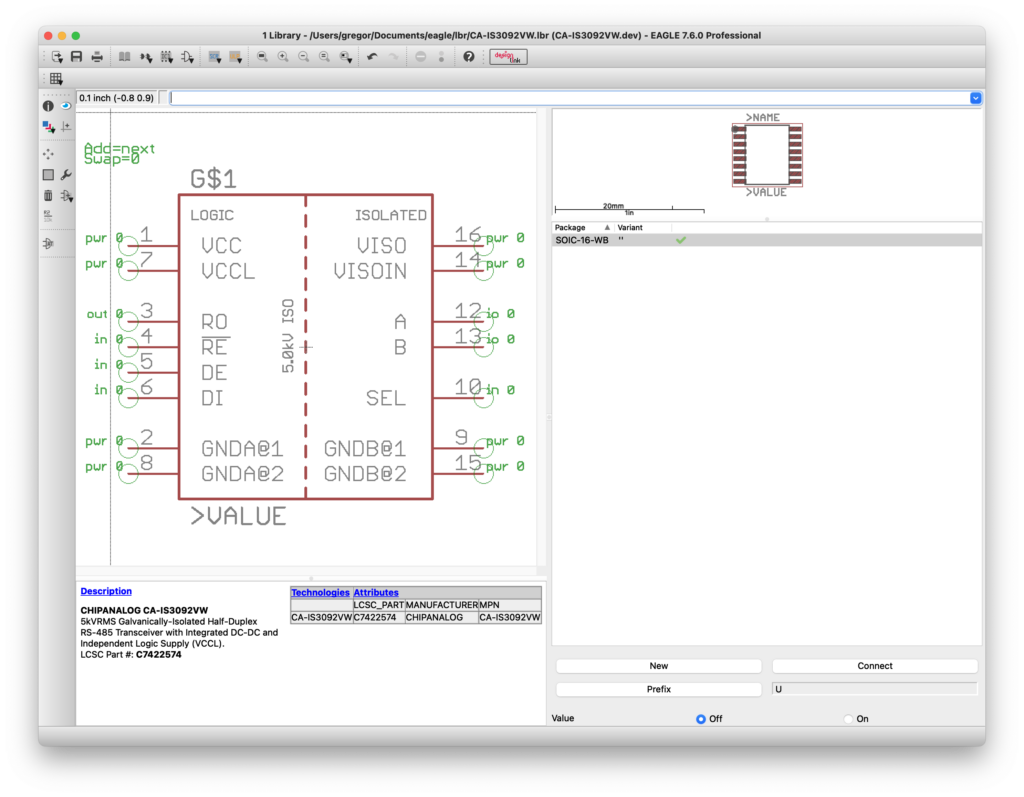 Chipanalog CA-IS3092VW library screenshot